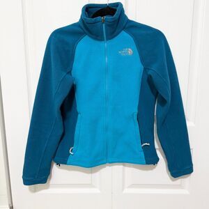 Women The North Face Khumbu Fleece Full Zip Jacket in Blue Size Extra Small